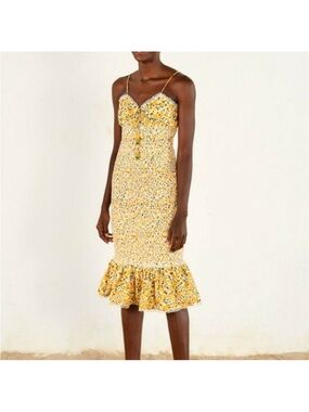 knee length dresses for ladies Pink Lace Embellished Midi Dress – self-portrait-US main image 1